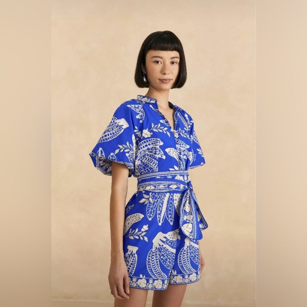 NWT Farm Rio Blue Lace Banana Romper